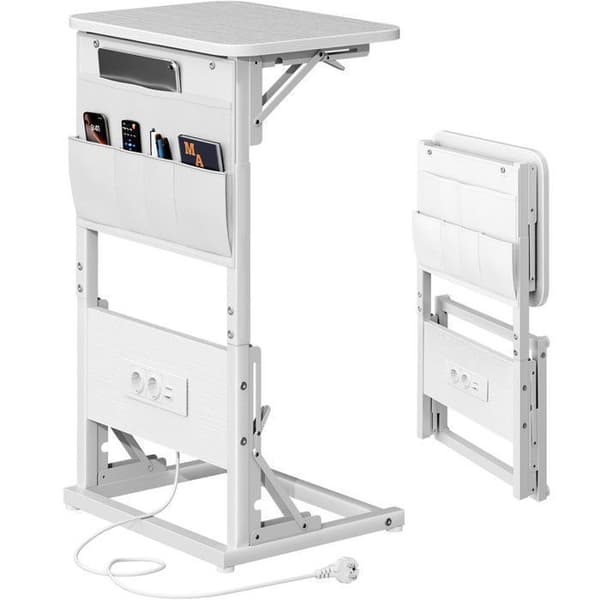 EcoFurnix C-Multiprise och Fällbord i Vitt Vit