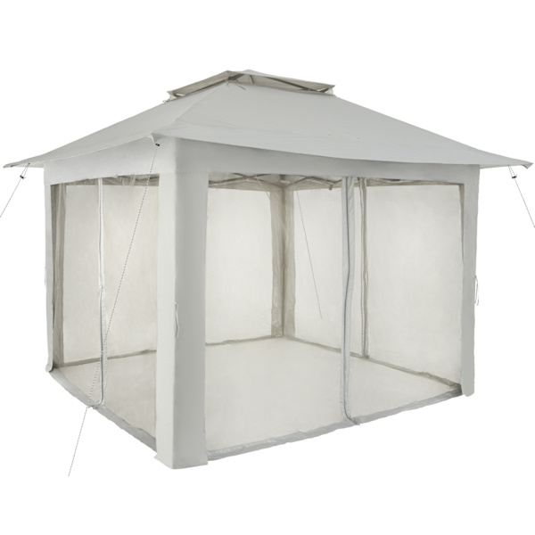 tectake Havepavillon Carabobo 3,64x3,64x2,94m -  grå Grey