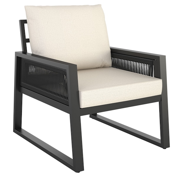 Havemøbelsæt Captive i reb-design - Sæt 3 (2 x lænestol) Graphite grey