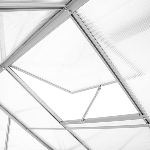 tectake Drivhus af aluminium med fundament, UV-bestandig Transparent
