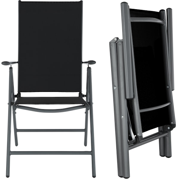 tectake Klapstol i aluminium 6 stk. -  anthrazit Graphite grey