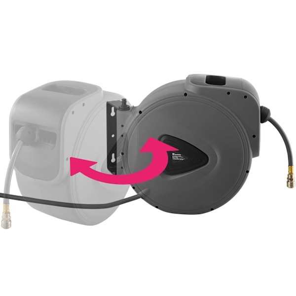 tectake Trykluftslange med tromle - 30 m 30 m Grey