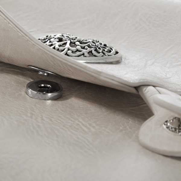tectake Håndtaske med stor hjerte-dekoration -  beige Beige one size