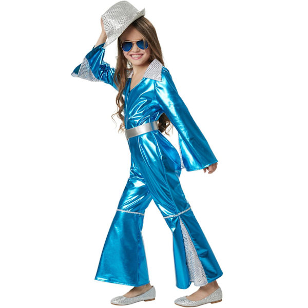 tectake Glitrende Disco Starlet børnekostume Blue 104 (3-4y)