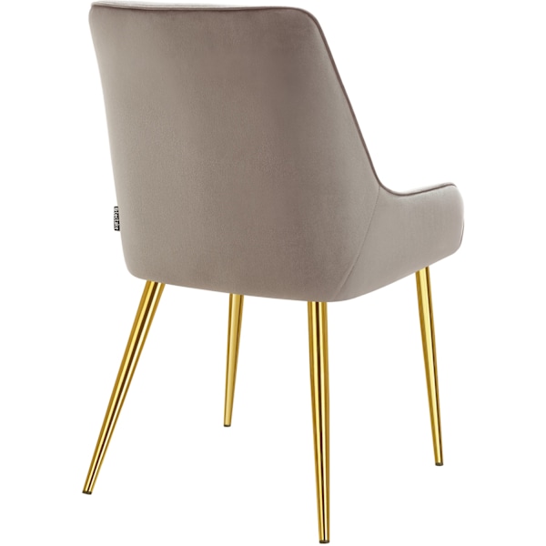 tectake Spisebordsstol Avane, velour, bæreevne 120 kg -  taupe taupe