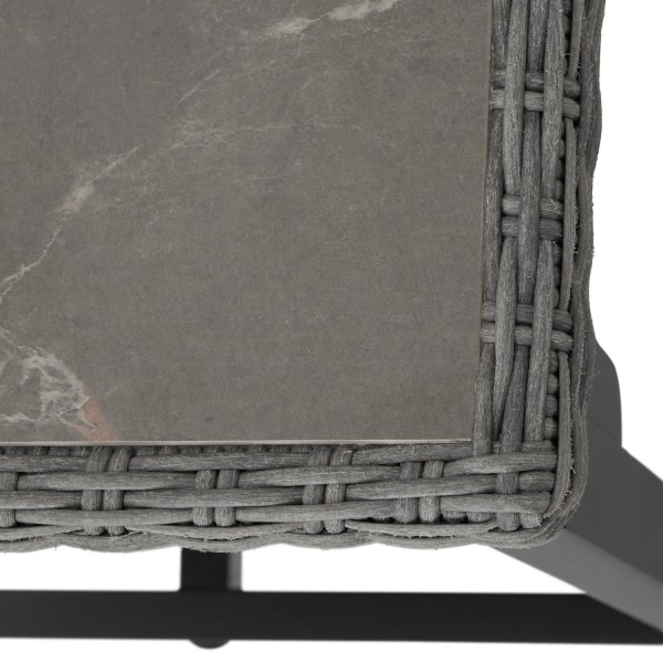 tectake Polyrattan barbord Lovas 161x64,5x99,5cm -  grå Grey