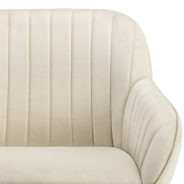 tectake Drejelig velour stol Snug, polstret -  creme Cream