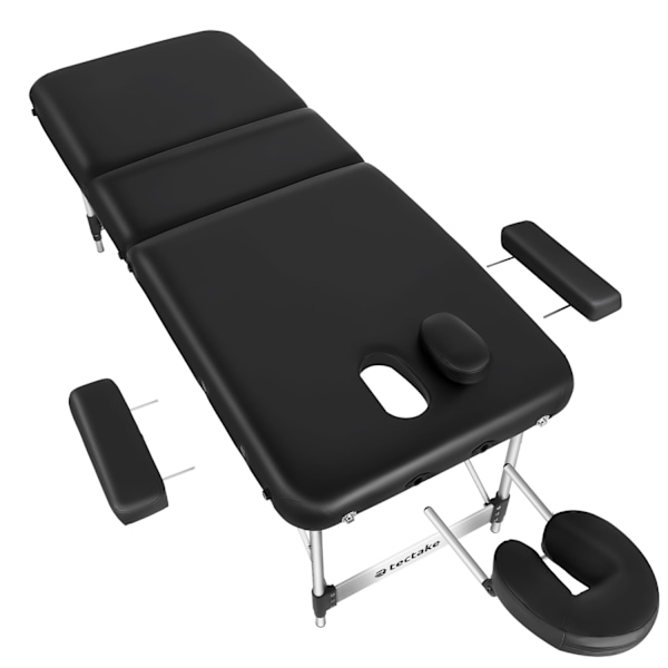 tectake 3 zoners massagebriks Phuket, bæretaske, aluminiumsramme -  sort Black