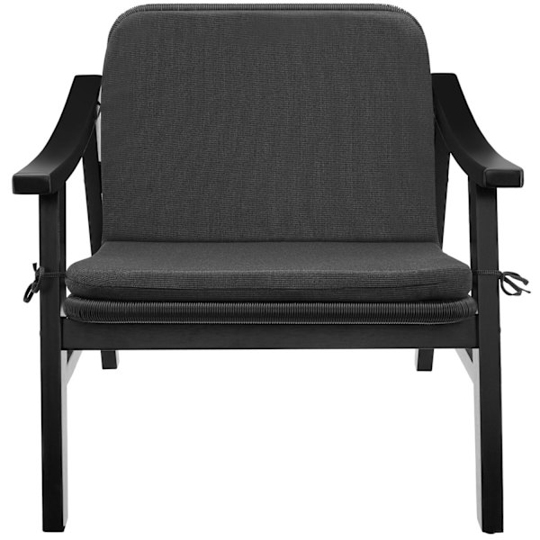tectake Polyrattan havestol Treviso, træramme og polstring -  sort Black