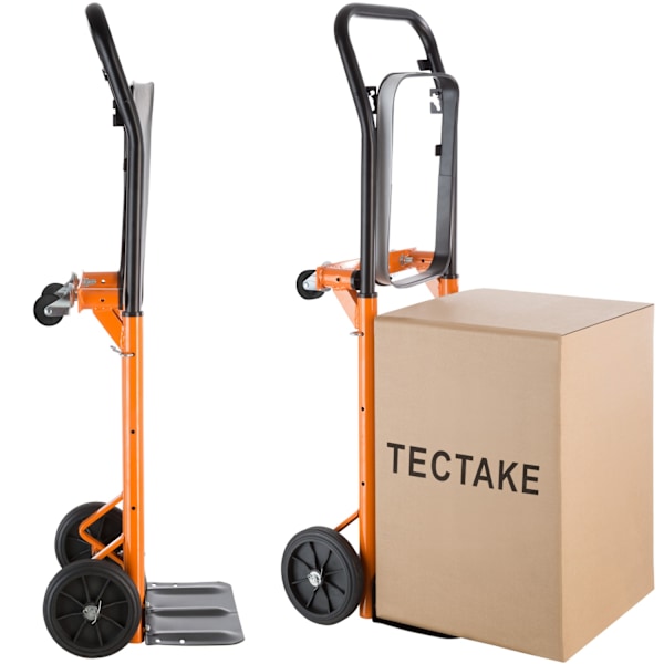 tectake Kombineret sækkevogn med lad Orange