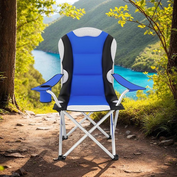 tectake Polstret campingstol -  blå Blue