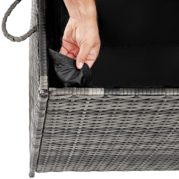 tectake Hyndeboks med aluminiumsramme og hjul 297L, 117x54x64cm -  grå Grey