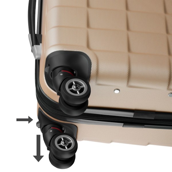 tectake Kuffertsæt 3-dele hardcase -  champagnefarvet Champagne one size