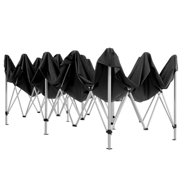 tectake Easy up pavillon Viola 3x6 m med 2 sidestykker -  sort Black
