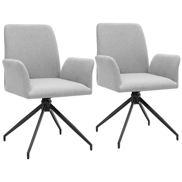 Stol Daya, polstret - lysegrå,Sæt med 2 stk. Light grey
