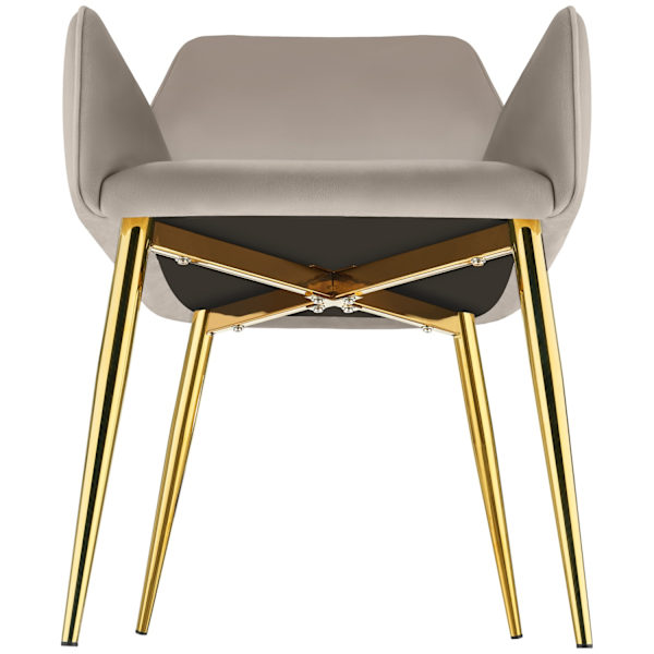 tectake Stol Avane, velour, polstret -  taupe taupe