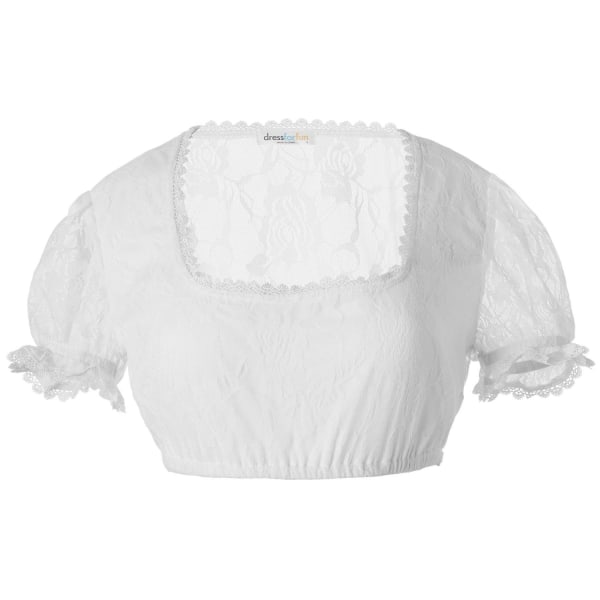 tectake Dirndlbluse Tyroler Franzi White XXL