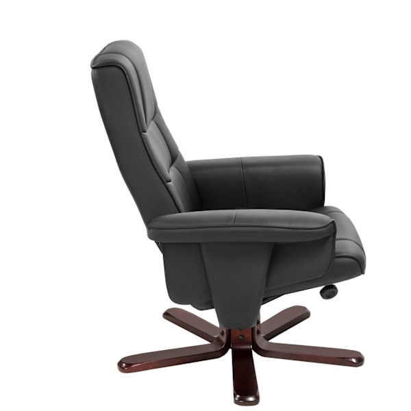 tectake Lænestol med skammel Model 1 -  sort/brun Brown