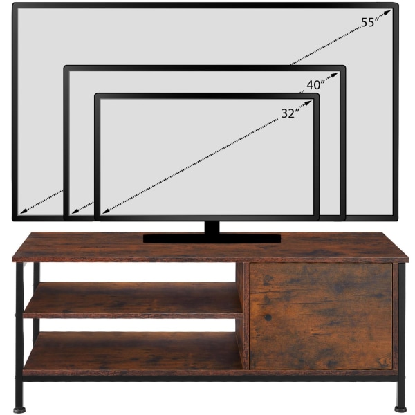 tectake Tv-bord Durban 110x40x45,5cm -  Industrielt mørkt træ, rustikt Dark brown