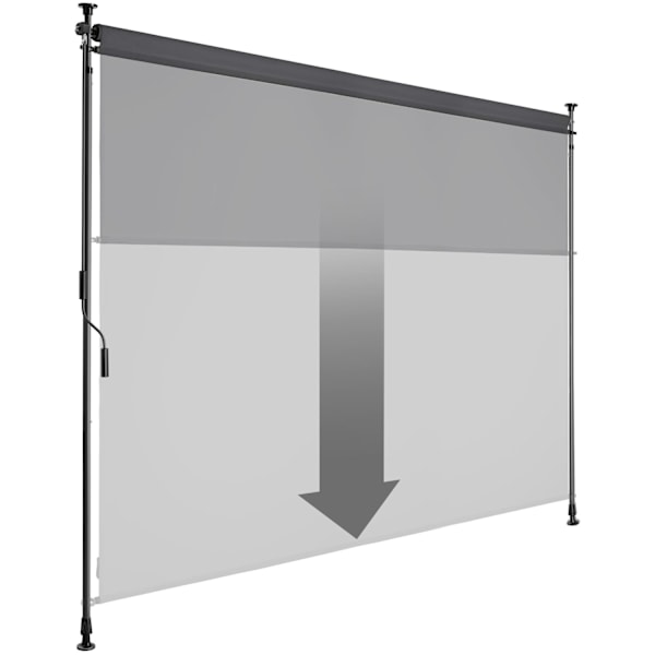 Klemmemarkise Taija med håndsving - 200 x 310 cm,sort Black