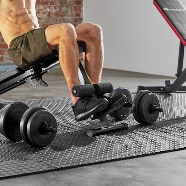 tectake Fitnessgulv med 12 brikker -  sort Black