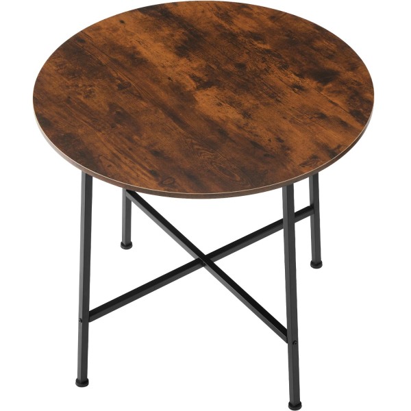 tectake Spisebord Ennis 80x76cm -  Industrielt mørkt træ Dark brown