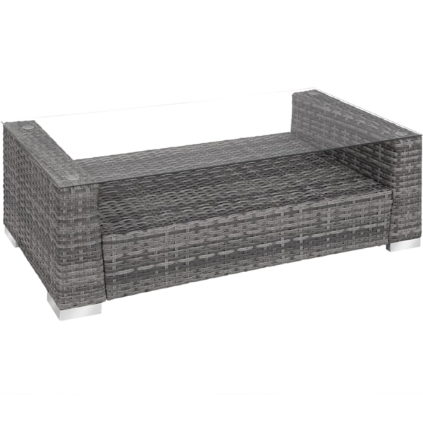 tectake Polyrattan loungesæt München -  grå Grey