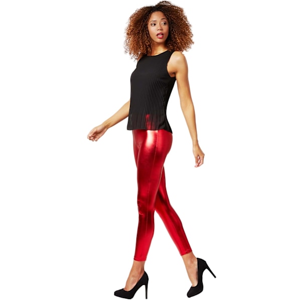 tectake Leggings i metallisk look rød Red S