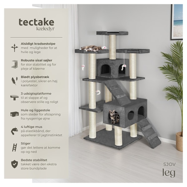 tectake Kradsetræ Karl -  anthrazit Graphite grey
