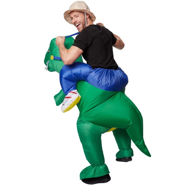 tectake Selvoppusteligt kostume Dinosaurus Green