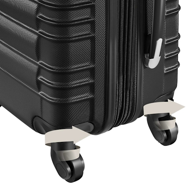 tectake Kufferter, sæt med 4 dele -  sort Black one size