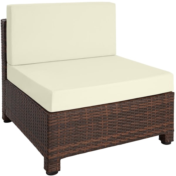 tectake Polyrattan loungesæt med aluminiumstel -  sort/brun Brown