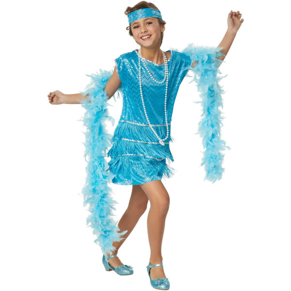 tectake Broadway Girl børnekostume Blue 104 (3-4y)