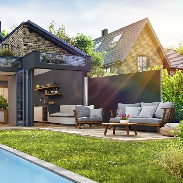 tectake Læhegn i aluminium og polyester - 160 x 300 cm Black