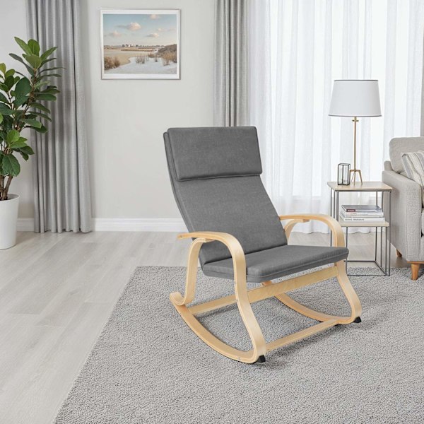 tectake Gyngestol Roca lavet af birketræ 150kg -  lysegrå Light grey