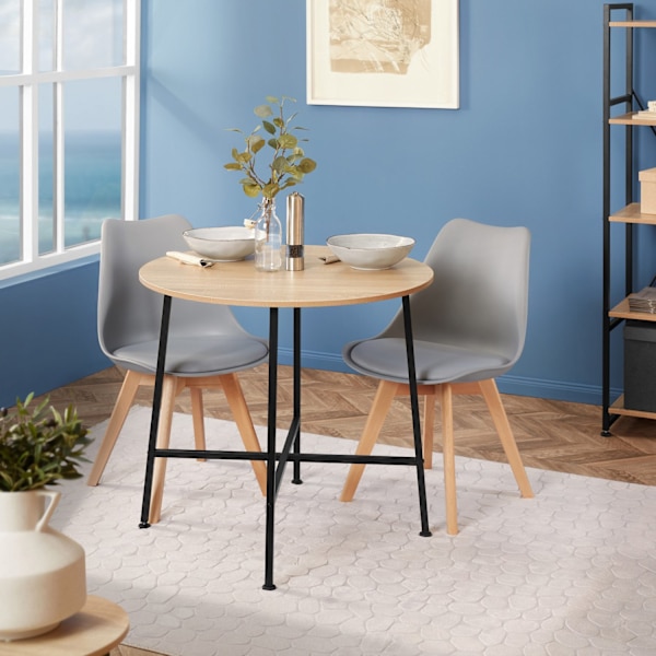 tectake Spisebord Ennis 80x76cm -  Industrielt mørkt træ, rustikt Dark brown