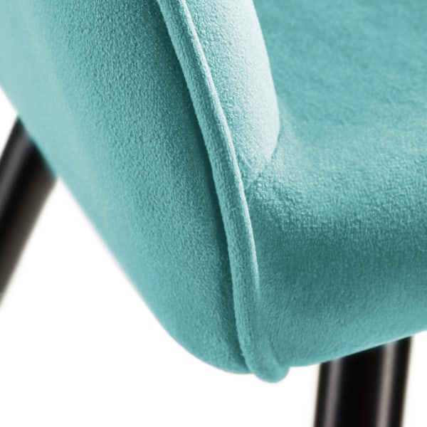 tectake Stol Marilyn velour -  turkis/sort Turquoise