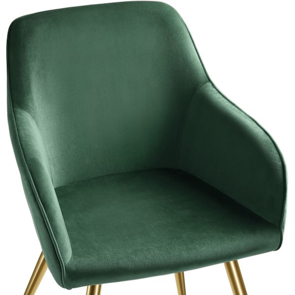 tectake Stol Marilyn velour, guld -  mørkegrøn/guld Dark green