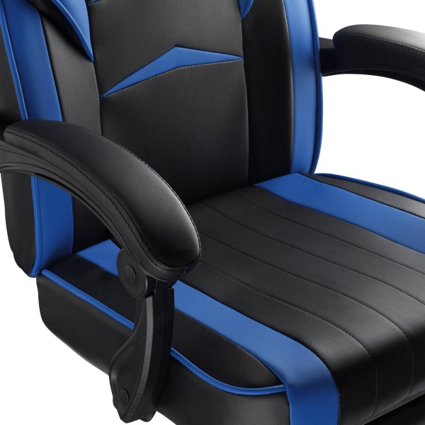 tectake Gamer stol Comodo med fodstøtte -  sort/blå Blue