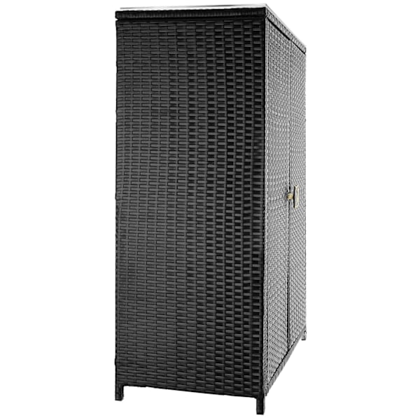 tectake Haveskab polyrattan Monza, aluminiumsramme, 4 hylder Black