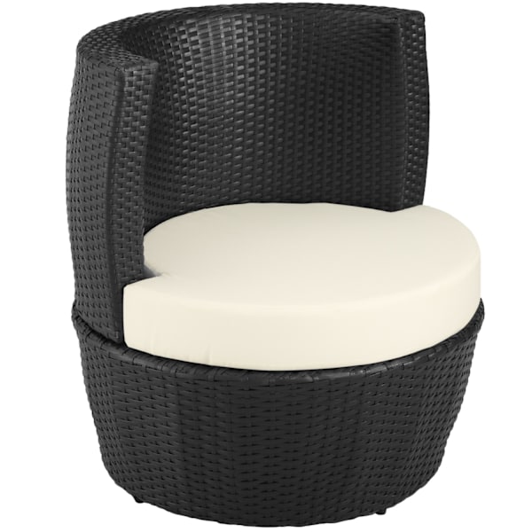 tectake Polyrattan loungesæt Nizza -  sort Black