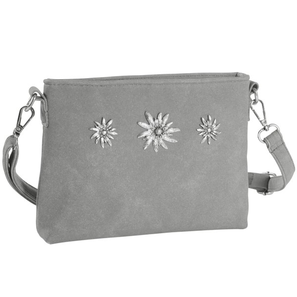 tectake Håndtaske med blomster -  grå Grey one size