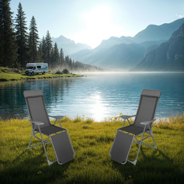 tectake Sæt med 2 havestole Jana -  anthrazit Graphite grey