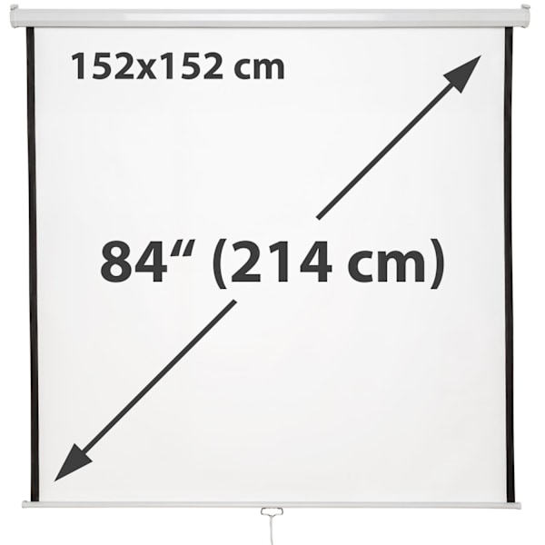 tectake Projektorlærred HDTV - 152 x 152 cm 152 x 152 cm White
