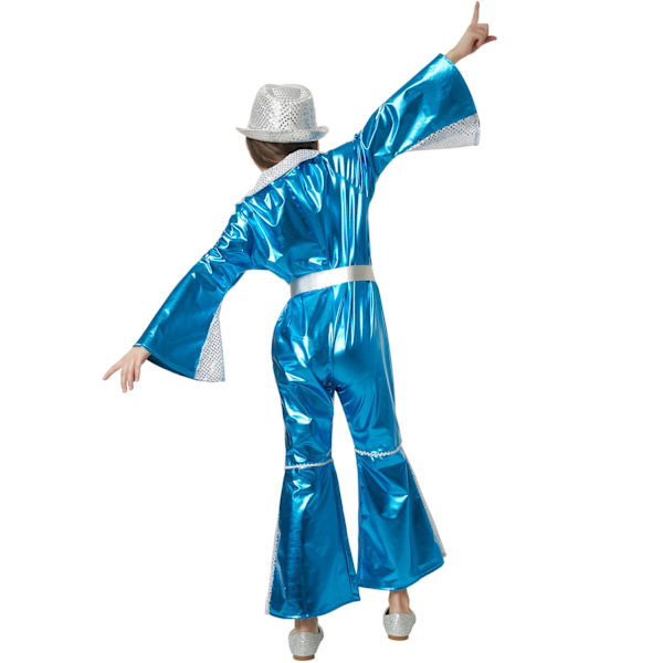 tectake Glitrende Disco Starlet børnekostume Blue 128 (7-8y)