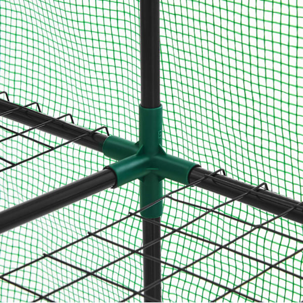 tectake Drivhus med presenning, firkantet 143x143x195cm Green