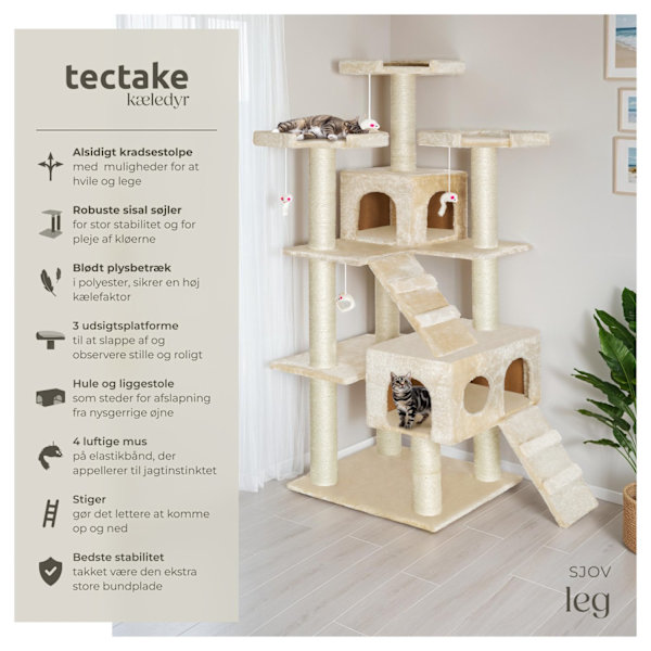 tectake Kradsetræ Karl -  beige Beige