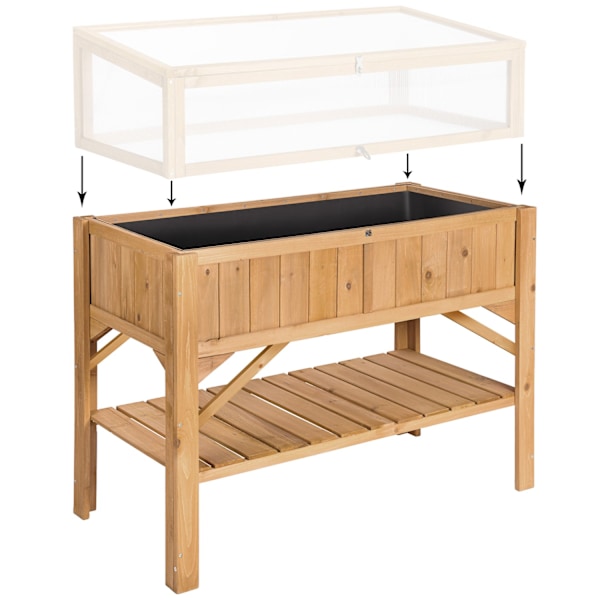 tectake Højbed med opsats 119x53x124cm Brown