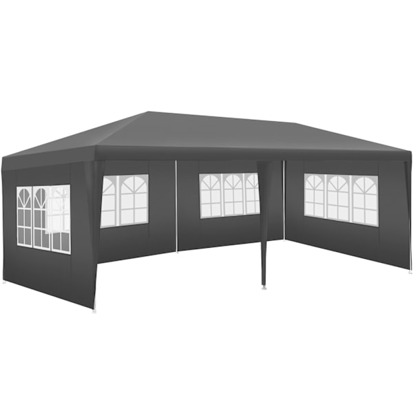 tectake Havepavillon Vivara 6x3m med 5 sidepaneler -  grå Grey