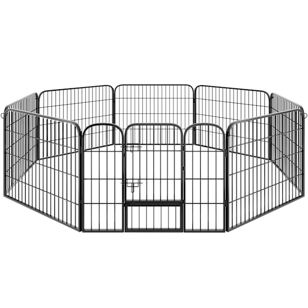 tectake Hvalpegård, 8-kantet - 60 cm 60 cm Grey